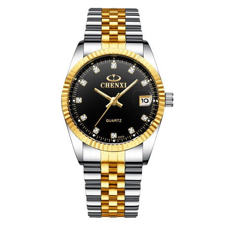 Women's Golden Steel Quartz Watch - Dazpy