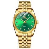 Women's Golden Steel Quartz Watch - Dazpy