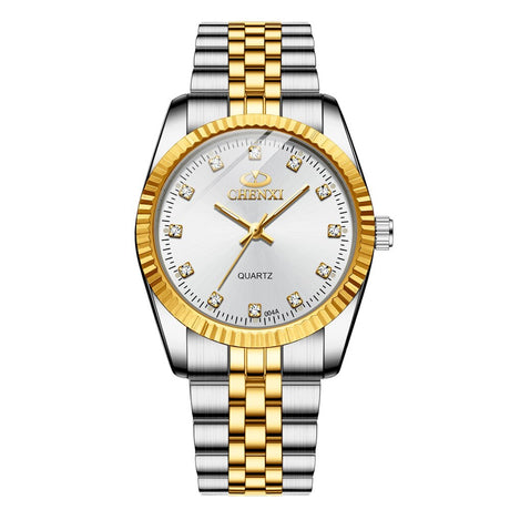 Women's Golden Steel Quartz Watch - Dazpy