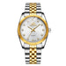 Women's Golden Steel Quartz Watch - Dazpy