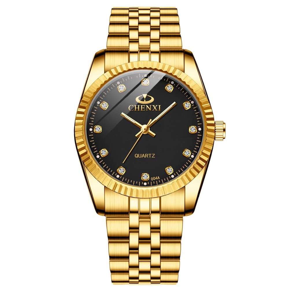 Women's Golden Steel Quartz Watch - Dazpy