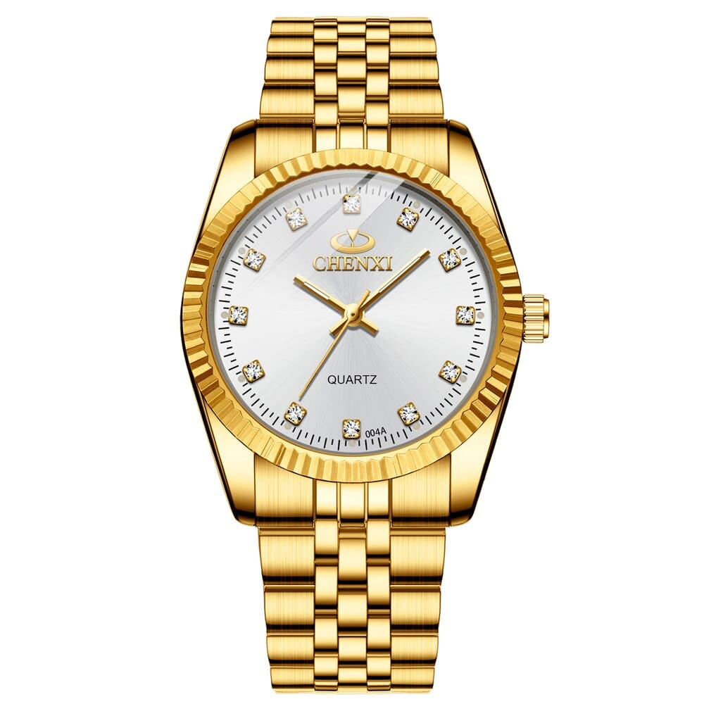 Women's Golden Steel Quartz Watch - Dazpy