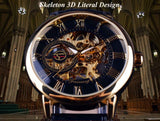 3D Elegant Luxury Mechanical Automatic Skeleton Watches for Men - Dazpy