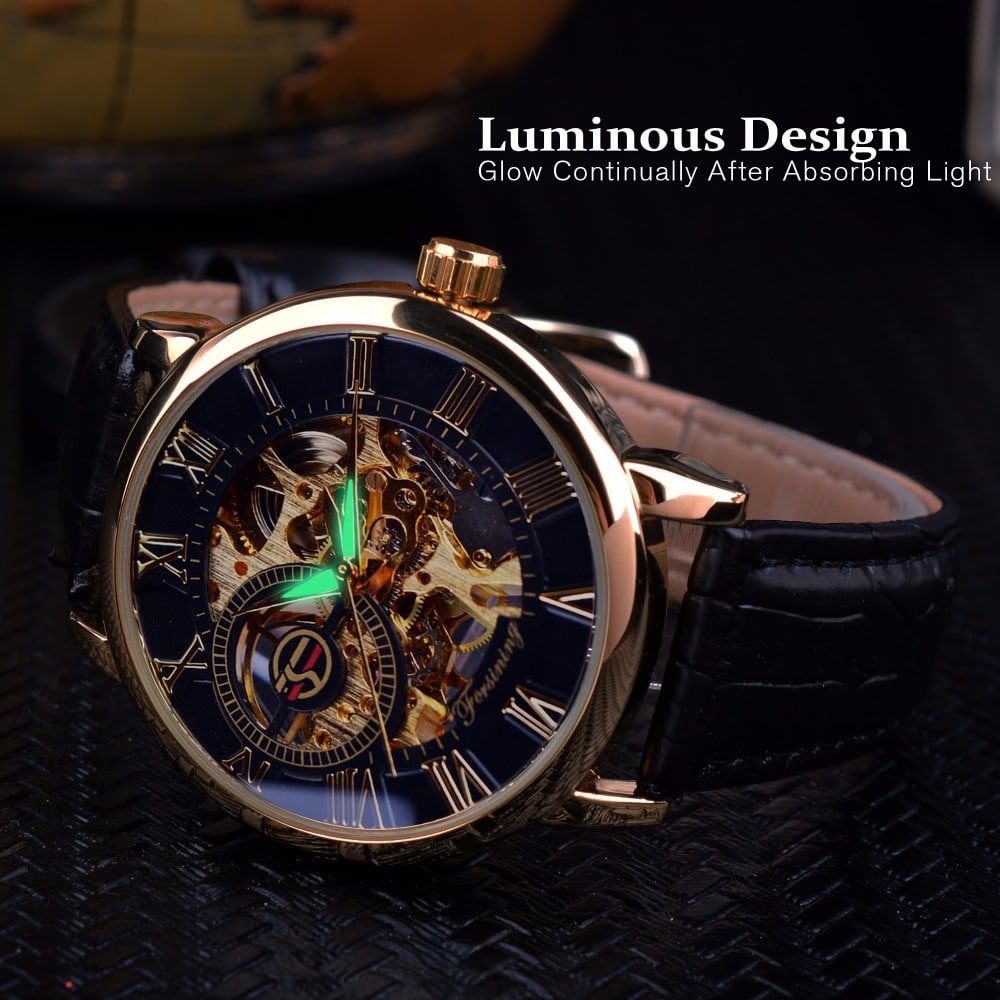 3D Elegant Luxury Mechanical Automatic Skeleton Watches for Men - Dazpy