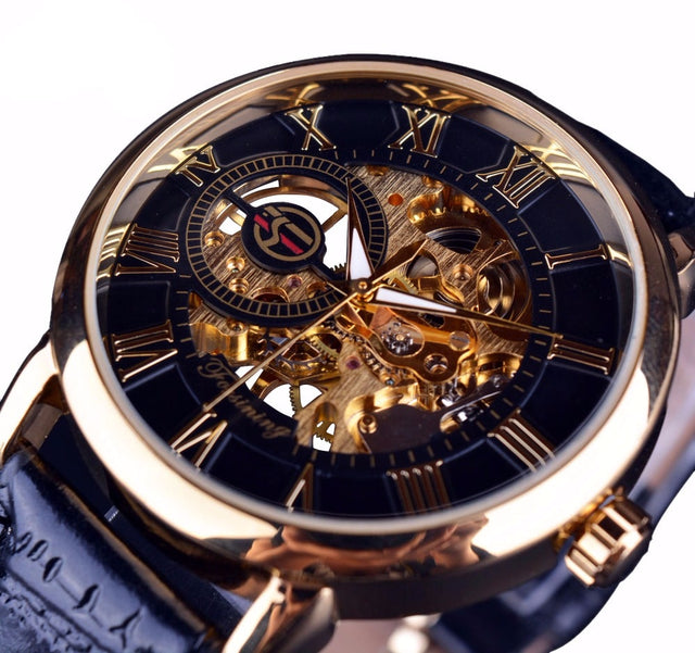 3D Elegant Luxury Mechanical Automatic Skeleton Watches for Men - Dazpy