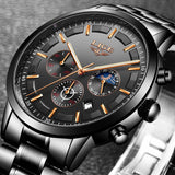 Business Styled Quartz Watches for Men with Stainless Steel Strap - Dazpy