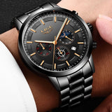 Business Styled Quartz Watches for Men with Stainless Steel Strap - Dazpy