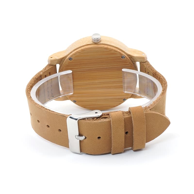 Deer Design Bamboo Wood Genuine Leather Unisex Watches - Dazpy