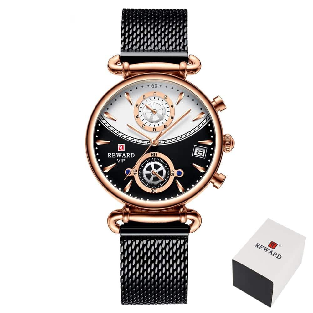 Women's Double Color Mesh Band Watch - Dazpy