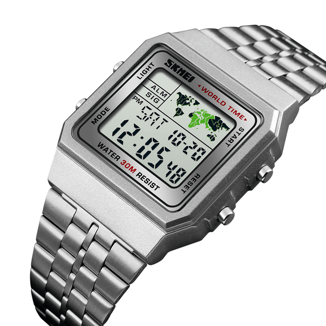 Classic Stainless Steel Watches with Digital Movement - Dazpy