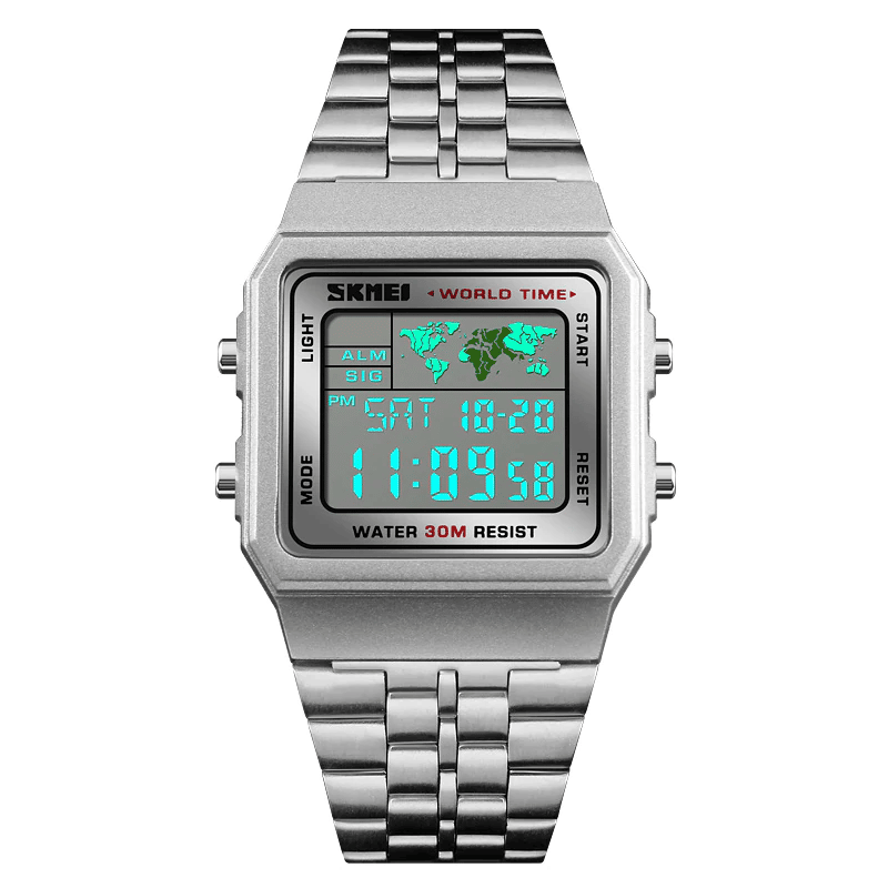 Classic Stainless Steel Watches with Digital Movement - Dazpy