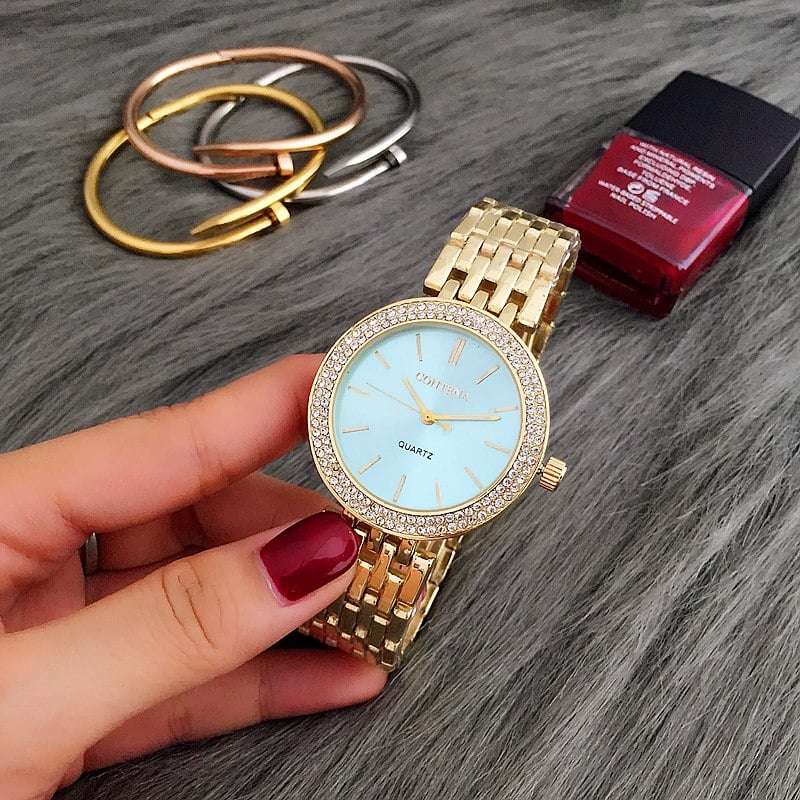 Women's Wristwatches with Rhinestone Decor - Dazpy