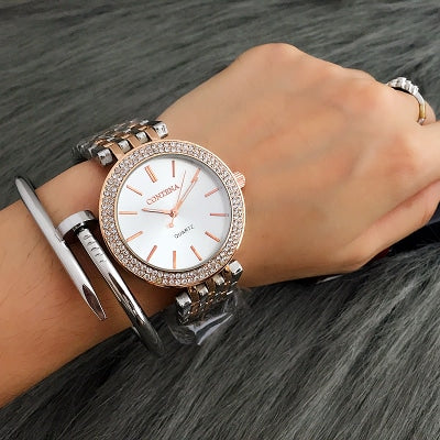 Women's Wristwatches with Rhinestone Decor - Dazpy