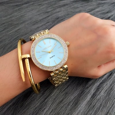 Women's Wristwatches with Rhinestone Decor - Dazpy