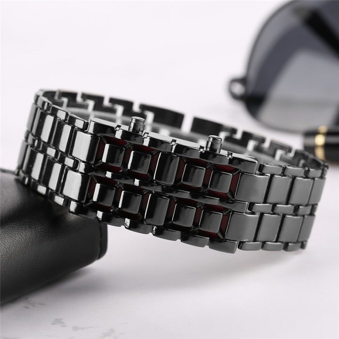 Men's Stylish Digital Metal Band Wristwatch - Dazpy