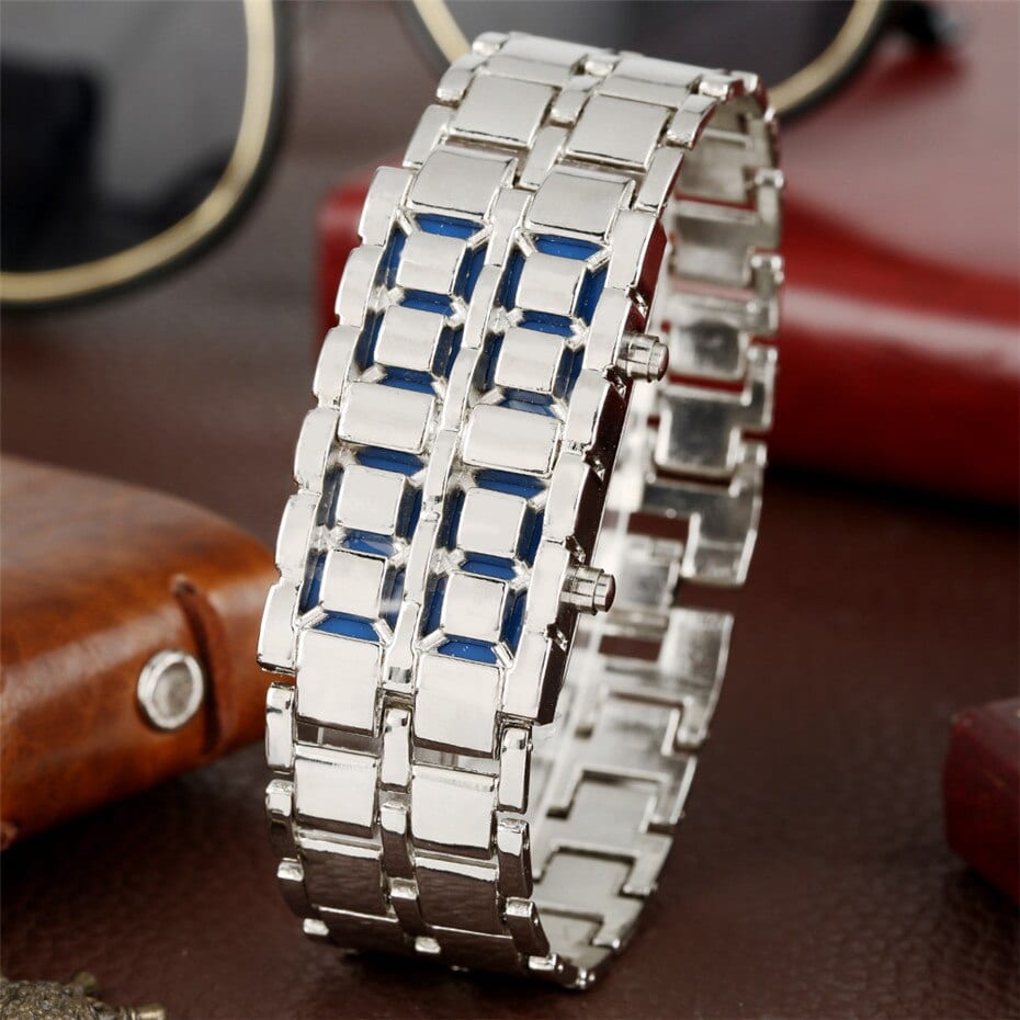 Men's Stylish Digital Metal Band Wristwatch - Dazpy