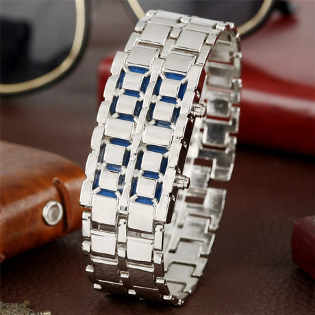 Men's Stylish Digital Metal Band Wristwatch - Dazpy