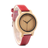 Women's Red Leather Watch - Dazpy