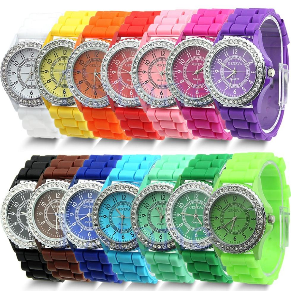 Casual Style Silicone and Crystal Watches - Dazpy