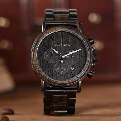 Men's Luxury Style Wooden Chronograph Watch - Dazpy