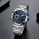 Casual Quartz Wristwatches for Men with Stainless Steel Bracelet - Dazpy