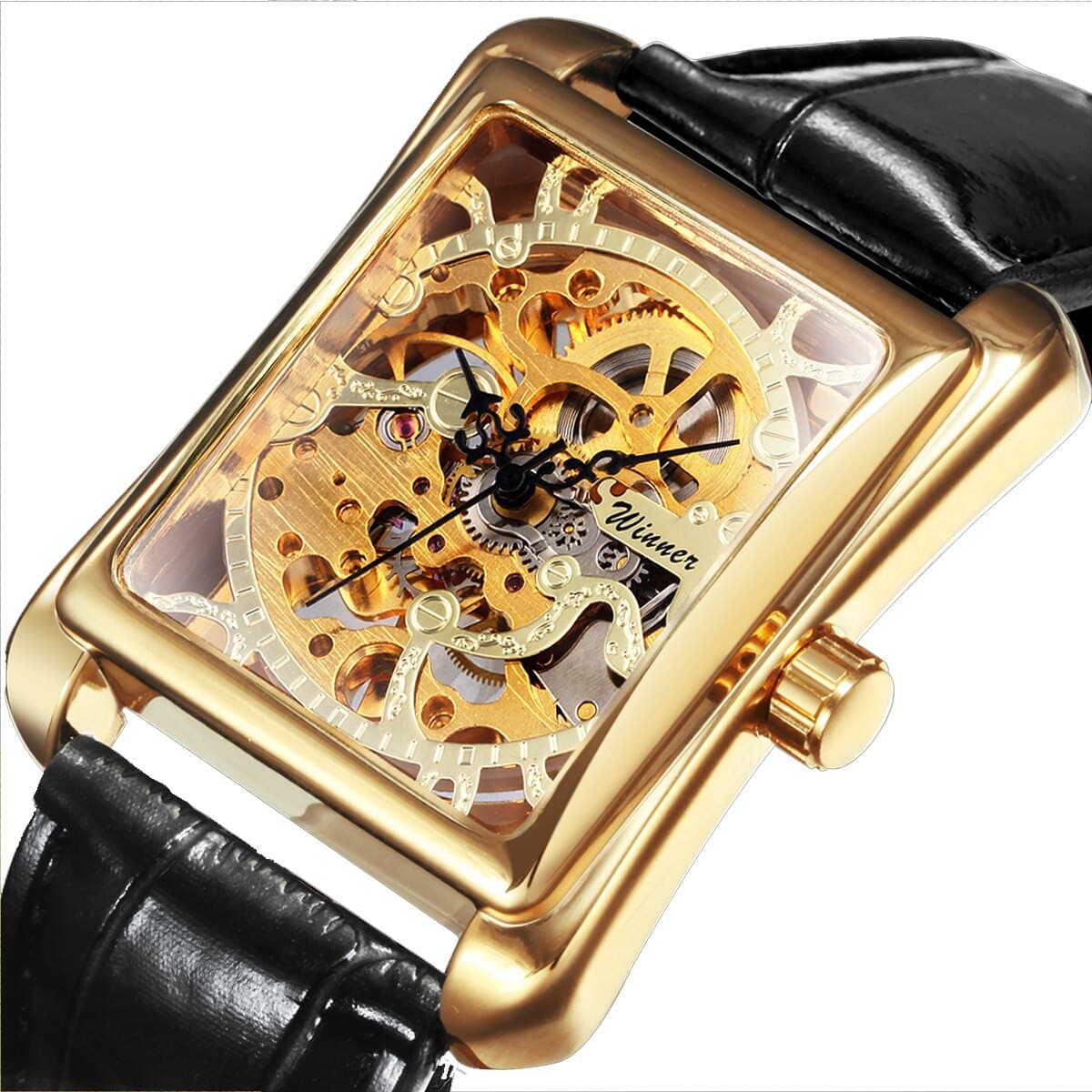 Women's Rectangular Dial Mechanical Watches - Dazpy