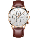 Men's Chronograph Leather Watch - Dazpy