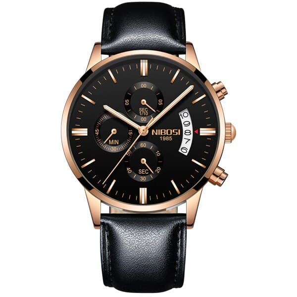 Men's Chronograph Leather Watch - Dazpy