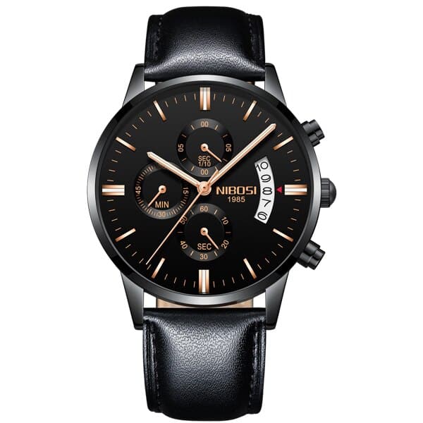 Men's Chronograph Leather Watch - Dazpy