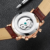 Moon Phase Mechanical Automatic Skeleton Watches for Men - Dazpy