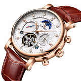 Moon Phase Mechanical Automatic Skeleton Watches for Men - Dazpy