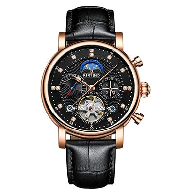 Moon Phase Mechanical Automatic Skeleton Watches for Men - Dazpy