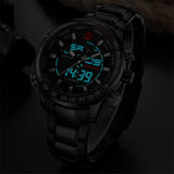 Men's Dual Display Design Stainless Steel Watch - Dazpy