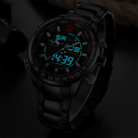 Men's Dual Display Design Stainless Steel Watch - Dazpy