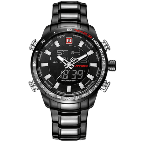 Men's Dual Display Design Stainless Steel Watch - Dazpy