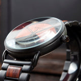 Men's Round Shaped Mechanical Wooden Watch - Dazpy