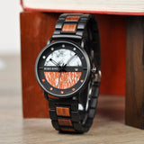 Men's Round Shaped Mechanical Wooden Watch - Dazpy