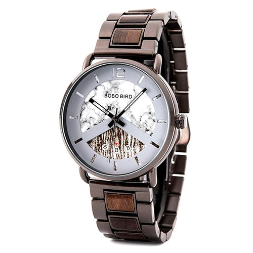 Men's Round Shaped Mechanical Wooden Watch - Dazpy