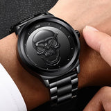 Men's Stainless Steel Skull Watch - Dazpy