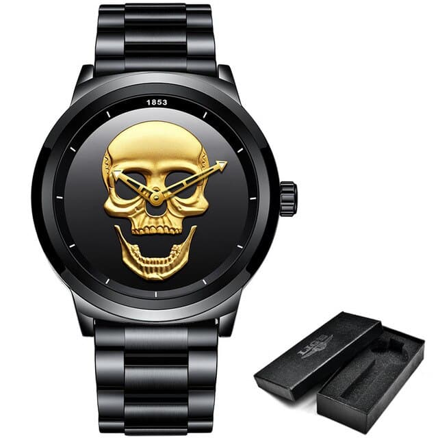 Men's Stainless Steel Skull Watch - Dazpy