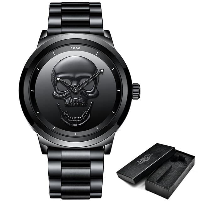 Men's Stainless Steel Skull Watch - Dazpy