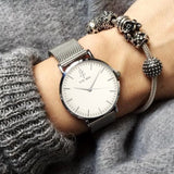 Women's Round Leather Wrist Watches - Dazpy