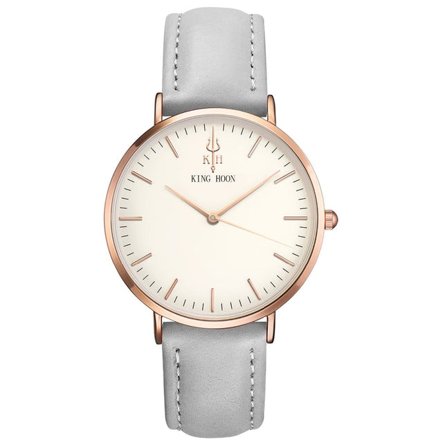 Women's Round Leather Wrist Watches - Dazpy