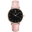 Women's Round Leather Wrist Watches - Dazpy