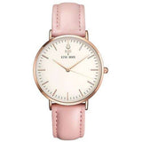 Women's Round Leather Wrist Watches - Dazpy