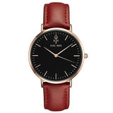 Women's Round Leather Wrist Watches - Dazpy