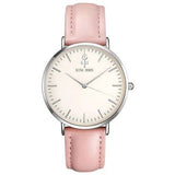 Women's Round Leather Wrist Watches - Dazpy