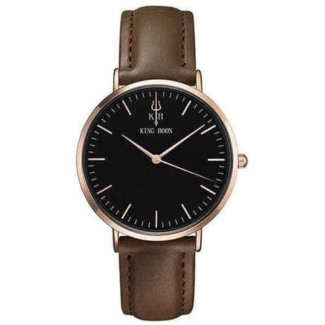 Women's Round Leather Wrist Watches - Dazpy