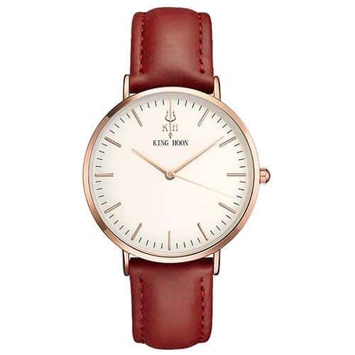 Women's Round Leather Wrist Watches - Dazpy