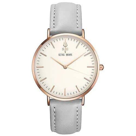 Women's Round Leather Wrist Watches - Dazpy